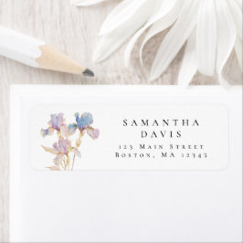 Elegant Iris Bloem Retouradres Etiket
