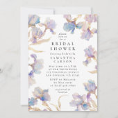 Elegant Iris Bloemen Waterverf Vrijgezellenfeest Kaart (Voorkant)