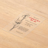 Elegant Iris "Celebrating the Life" Funeral Acryl Uitnodigingen (Laagn)