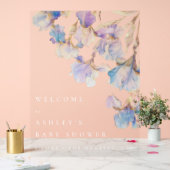 Elegant Iris Floral Baby shower Acryl Bord (Huwelijk)