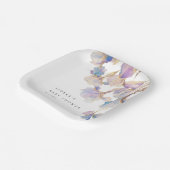 Elegant Iris Floral Baby shower Papieren Bordje (Gebogen)