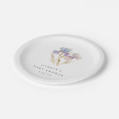 Elegant Iris Floral Baby shower Papieren Bordje (Gekanteld)