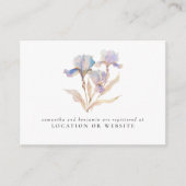 Elegant Iris Floral Wedding Registry Informatiekaartje (Voorkant)