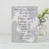 Elegant Iris Pair Floral Wedding Invitation Kaart (Staand voorkant)
