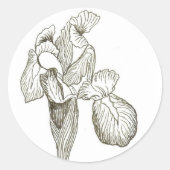 Elegant Iris Ronde Sticker (Voorkant)