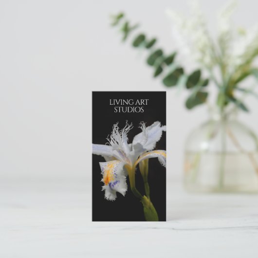 Elegant Iris Studio Fotograaf Florist Nursery Visitekaartje (Staand voorkant)