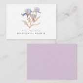 Elegant Iris Vrijgezellenfeest register Informatiekaartje (Voorkant / Achterkant)