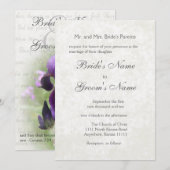 Elegant Iris Wedding Kaart (Voorkant / Achterkant)