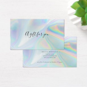 Elegant iriserend blauw holografisch cadeau Kaart