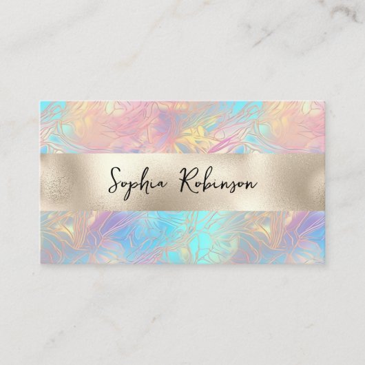 Elegant iriserend en parel Folie Visitekaartje Kortingskaartje (Voorkant)