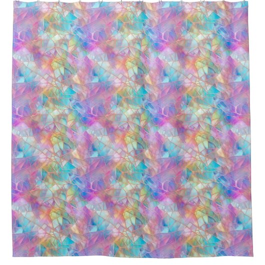 Elegant iriserend Glas in lood: lichtgevend Douchegordijn (Voorkant)