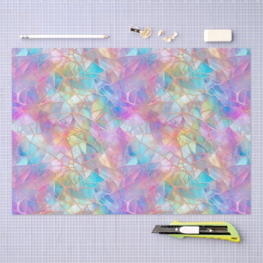 Elegant iriserend Glas in lood: lichtgevend Tissuepapier (Craft)