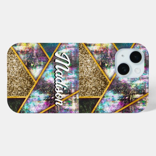 Elegant iriserend meisjesachtig geometrisch Case-Mate iPhone case (Achterkant (horizontaal))