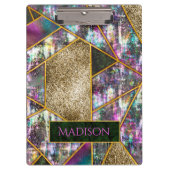 Elegant iriserend meisjesachtig geometrisch klembord (Voorkant)