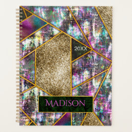 Elegant iriserend meisjesachtig geometrisch planner