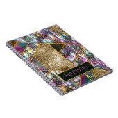 Elegant iriserend meisjesachtig geometrisch schets notitieboek (Rechterzijde)