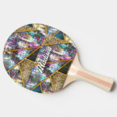 Elegant iriserend meisjesachtig geometrisch tafeltennisbatje (Zijkant)