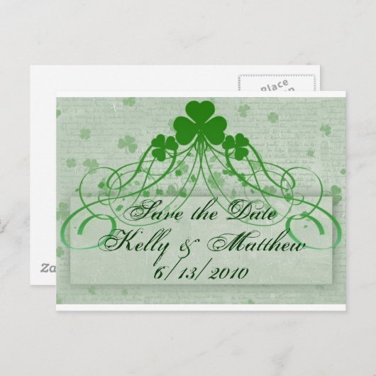 Elegant Irish Aankondigingskaart (Voorkant / Achterkant)