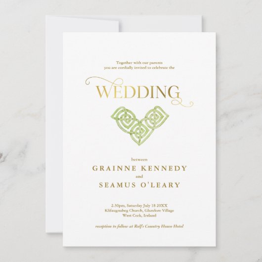 Elegant Irish Celtic Knot All in One Weddenschap Kaart (Voorkant)