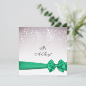 Elegant Irish Green Bow Sparkles Baby shower Kaart (Staand voorkant)