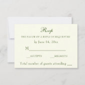 Elegant Irish Green Ivory Wedding Classic RSVP (Voorkant)