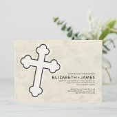 Elegant Iron Cross Wedding Invitations Kaart (Staand voorkant)