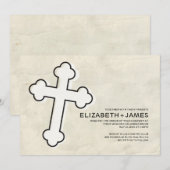 Elegant Iron Cross Wedding Invitations Kaart (Voorkant / Achterkant)
