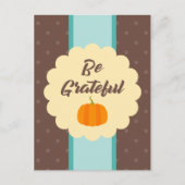 Elegant is dankbaar voor Cute Pumpkin Feestdagenkaart (Voorkant)