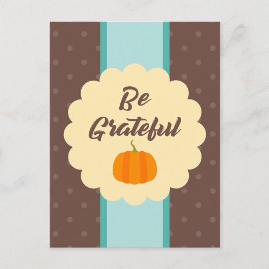 Elegant is dankbaar voor Cute Pumpkin Feestdagenkaart (Voorkant)