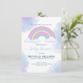 Elegant is een Baby shower van de Rainbow-Waterver Kaart (Staand voorkant)