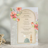 Elegant Islamic Aqiqah Birth Announcement Card Kaart