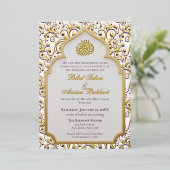 Elegant Islamic Arch Wedding Folie Uitnodiging (Staand Voorkant)