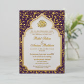 Elegant Islamic Arch Wedding  Folie Uitnodiging (Staand Voorkant)