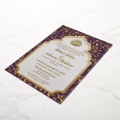Elegant Islamic Arch Wedding  Folie Uitnodiging (Gedraaid)