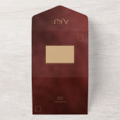 Elegant Islamic Mandala Burgundy Arabic All In One Uitnodiging (Buitenkant)