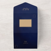 Elegant Islamic Mandala Navy Gold Arabic All In One Uitnodiging (Buitenkant)