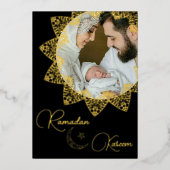 Elegant Islamic Mandala Ramadan Kareem Foto Folie Feestdagenkaart (Voorkant)