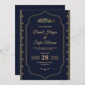 Elegant Islamic Muslim Wedding Invitation Kaart (Voorkant / Achterkant)