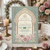 Elegant Islamic Nikah Bismillah Calligraphy Kaart