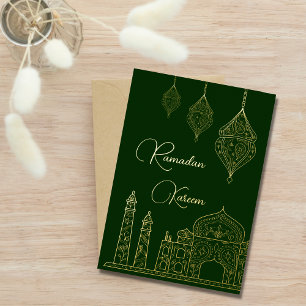 Elegant Islamic Ornamental Mosque Lantern Ramadan Folie Feestdagenkaart