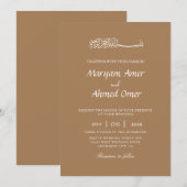 Elegant Islamic trouwuitnodiging Kaart (Voorkant / Achterkant)