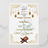 Elegant Islamic Wedding Invitation Folie Uitnodiging (Voorkant)