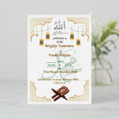 Elegant Islamic Wedding Invitation Folie Uitnodiging (Staand Voorkant)