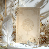 Elegant Islamitisch Kant Motief Bruiloft Uitnodigi Kaart
