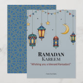 Elegant Islamitisch Ramadan Wenskaart – Gepersonal Kaart (Voorkant / Achterkant)