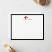 Elegant Island Botanical Red Flower Notitiekaartje (Voorkant / Achterkant in situ)