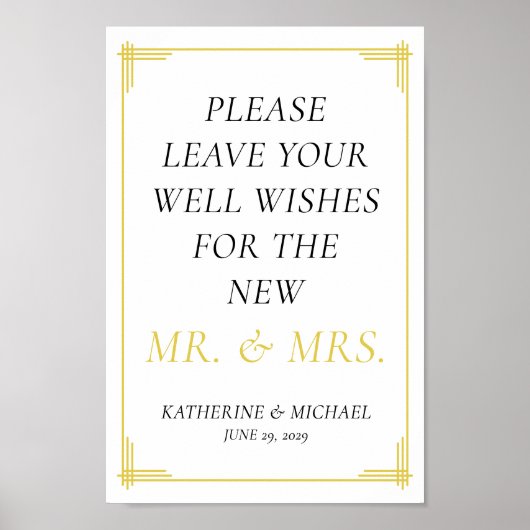 Elegant Island Citrus Yellow Green Guestbook Sign Poster (Voorkant)