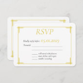  Elegant Island Citrus Yellow Green Wedding RSVP (Voorkant / Achterkant)