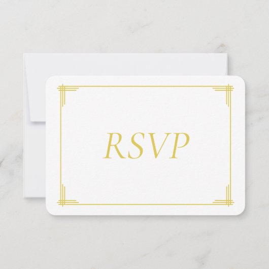  Elegant Island Citrus Yellow Green Wedding RSVP (Achterkant)