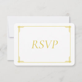 Elegant Island Citrus Yellow Green Wedding RSVP Kaartje